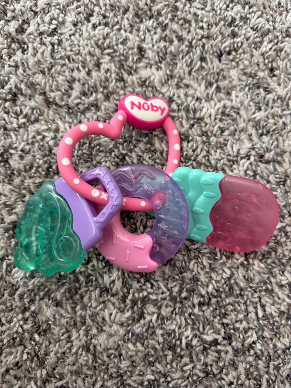 Nuby Pink Multi-Textured Teether Set for Babies